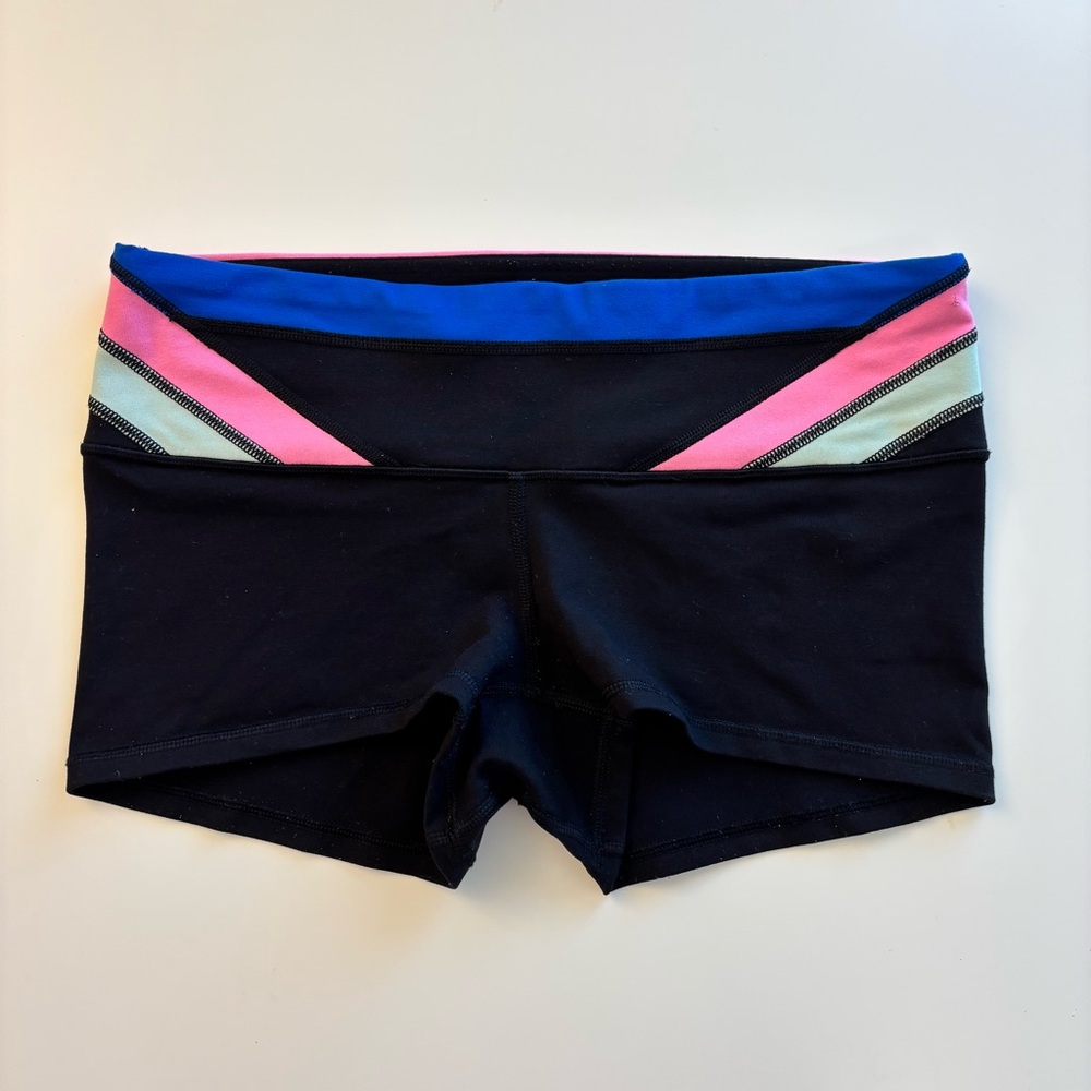 Black with Pink & Blue Waistband lululemon athletica Boogie Shorts